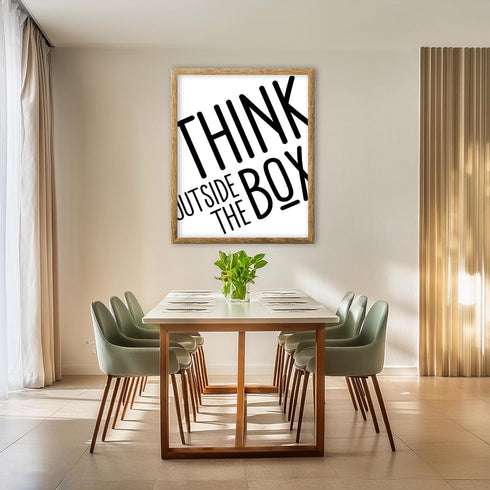 Posterizer 1 pcs-Think Outside The Box-Abstract Minimal Art-Motivational & Inspirational Art-Workplace & Office Art- Gift for Men Women Entreprene...